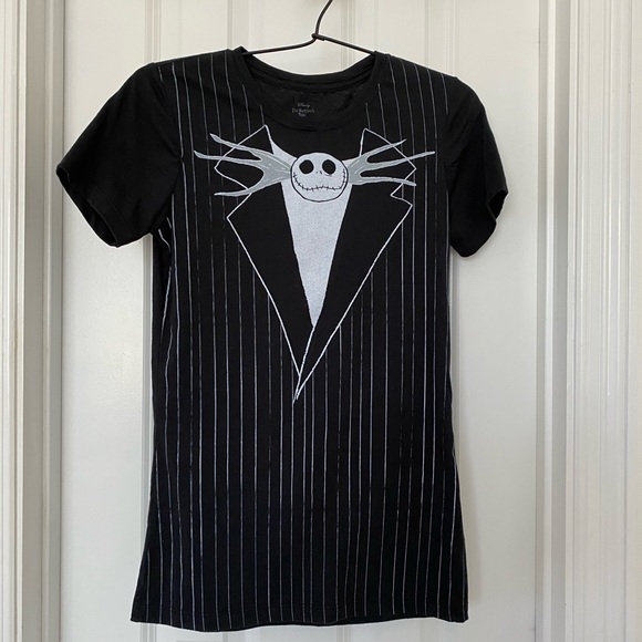 Disney Tops - Disney Jack Skellington Tim Burtons Nightmare Before Christmas Blk White T-Shirt